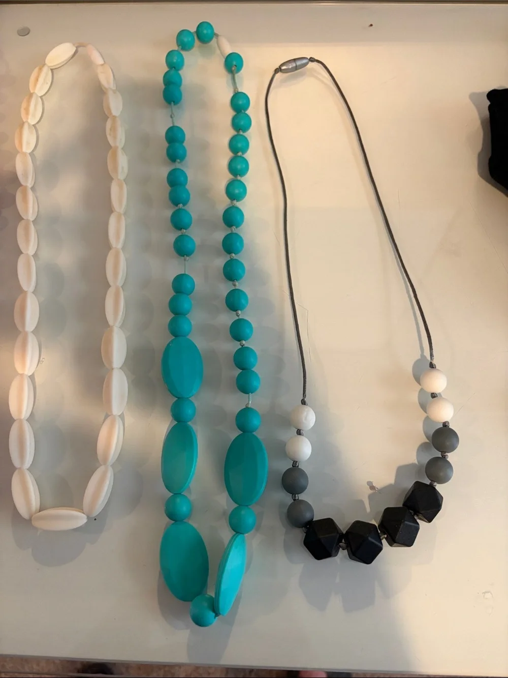 Baby teething Necklace Lot - Navy, Gray, Black, Pink, Cream, Teal, black & white